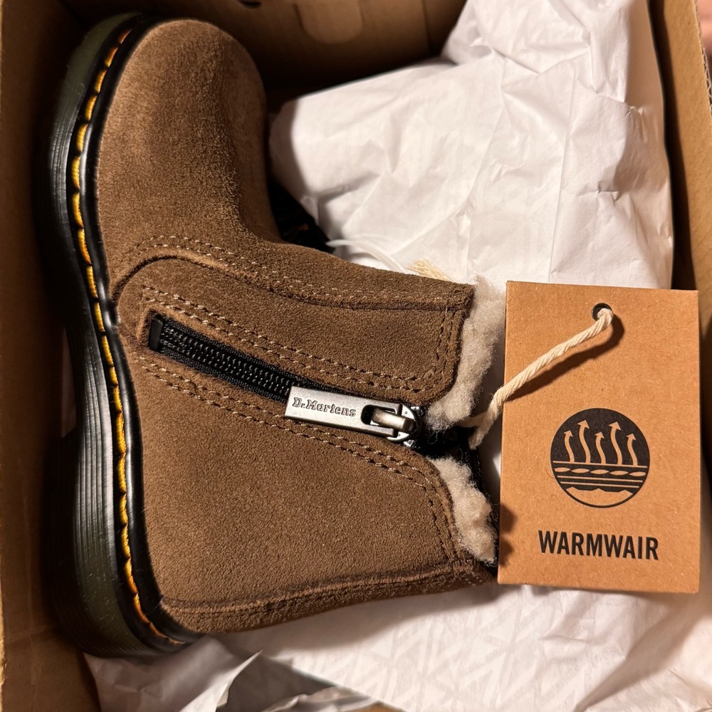 Dr. Martens Kids Tan Suede Boots